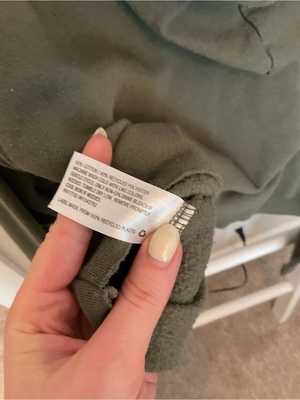 wild fable Olive Green Cropped Hoodie with Drawstring - Picture 4 of 4